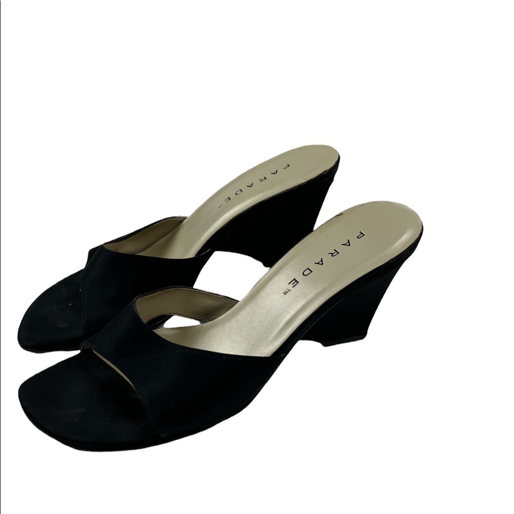Parade Womens Platform Skinny Wedge Heel Sandals Black Size 7.5